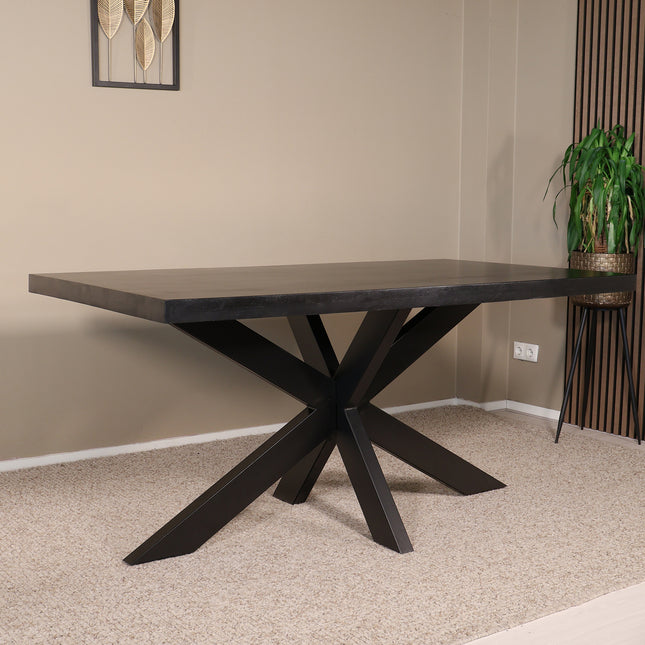 Eettafel John rechthoekig 160cm zwart mangohout