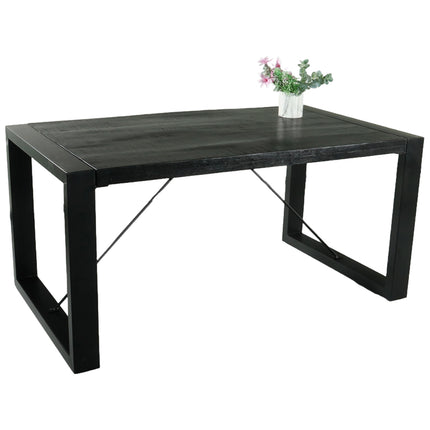 Eettafel Jonas rechthoekig 160cm zwart mangohout