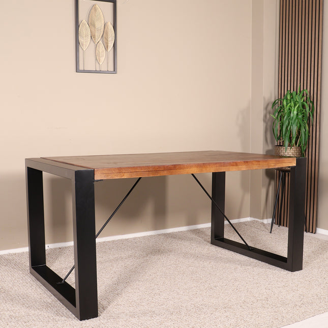 Eettafel Jonas rechthoekig 160cm bruin mangohout
