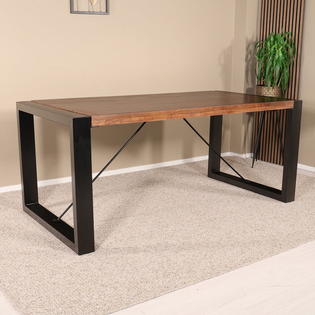 Eettafel Jonas rechthoekig 180cm bruin mangohout