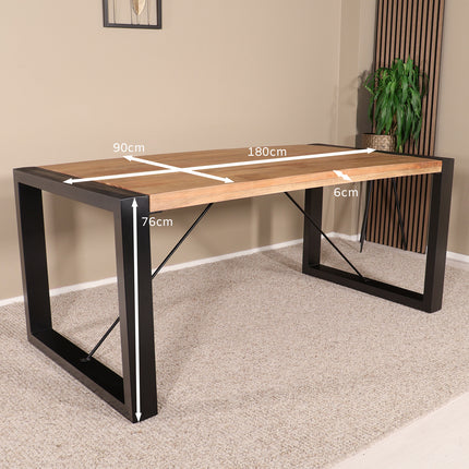 Eettafel Jonas rechthoekig 180cm lichtbruin mangohout