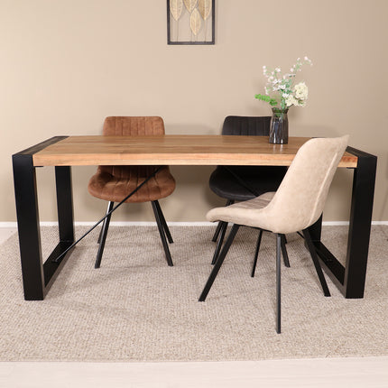 Eettafel Jonas rechthoekig 180cm lichtbruin mangohout