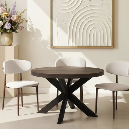 Eettafel Jones rond 120cm walnoot mangohout