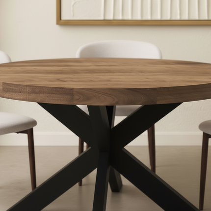 Eettafel Jones rond 120cm lichtbruin mangohout