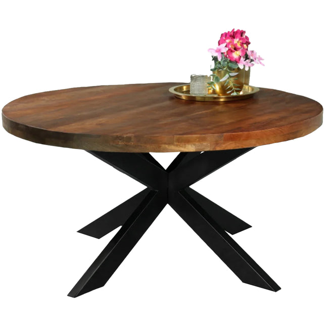 Eettafel Jones rond 150cm bruin mangohout