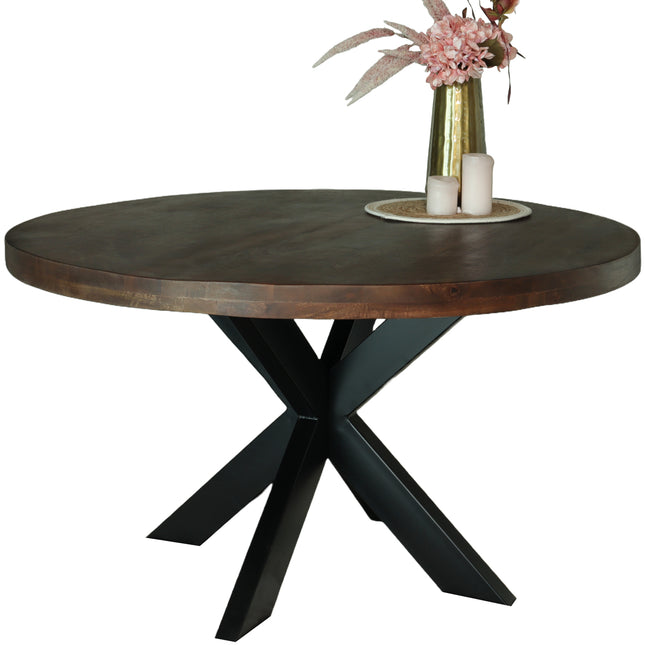 Eettafel Jones rond 150cm walnoot mangohout