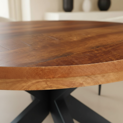 Eettafel Jones rond 120cm bruin mangohout