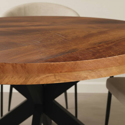 Eettafel Jones rond 130cm bruin mangohout