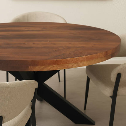 Eettafel Jones rond 130cm bruin mangohout