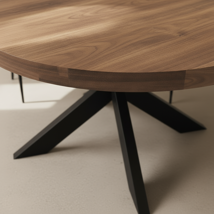 Eettafel Jones rond 130cm lichtbruin mangohout