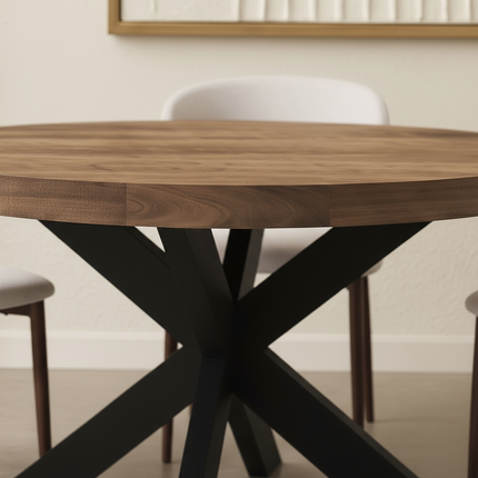 Eettafel Jones rond 120cm lichtbruin mangohout