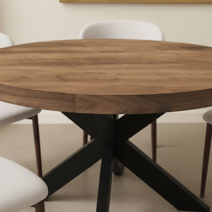 Eettafel Jones rond 120cm lichtbruin mangohout