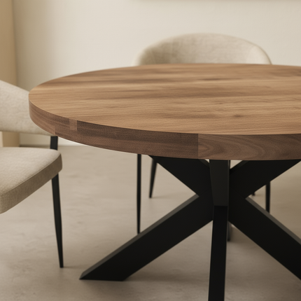Eettafel Jones rond 130cm lichtbruin mangohout