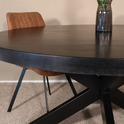 Eettafel Jones rond 150cm zwart mangohout