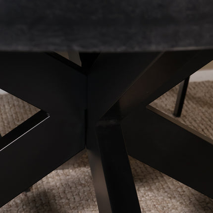 Eettafel Jones rond 150cm zwart mangohout