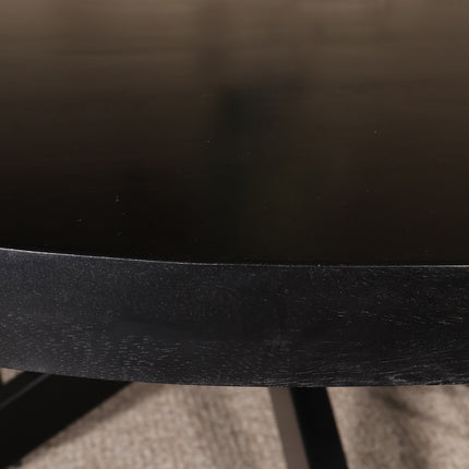 Eettafel Jones rond 150cm zwart mangohout