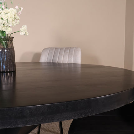 Eettafel Jones rond 150cm zwart mangohout