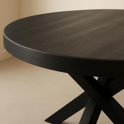 Eettafel Jones rond 120cm zwart mangohout