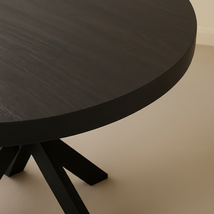 Eettafel Jones rond 120cm zwart mangohout