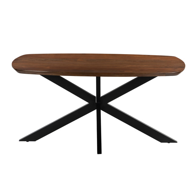 Eettafel Jordan deens ovaal 160cm bruin mangohout
