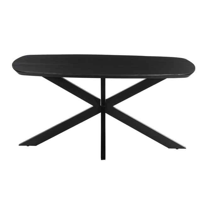 Eettafel Jordan deens ovaal 160cm zwart mangohout