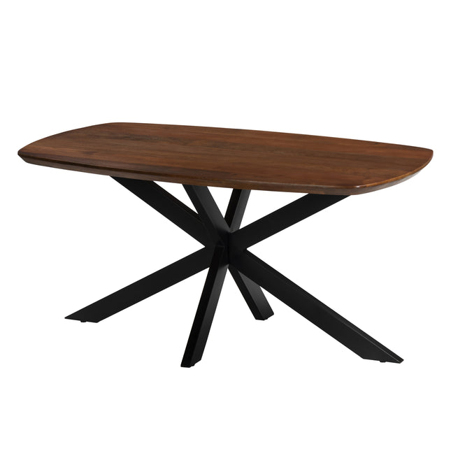 Eettafel Jordan deens ovaal 160cm bruin mangohout