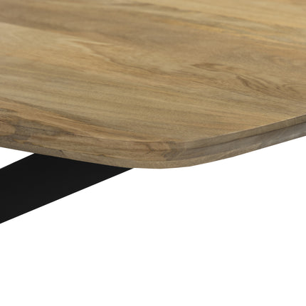 Eettafel Jordan deens ovaal 180cm lichtbruin mangohout