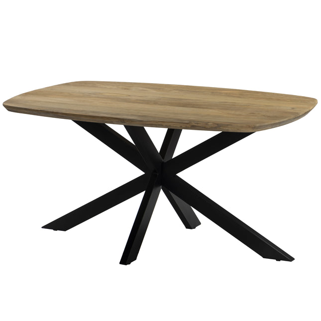 Eettafel Jordan deens ovaal 180cm lichtbruin mangohout
