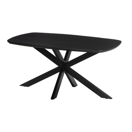 Eettafel Jordan deens ovaal 180cm zwart mangohout