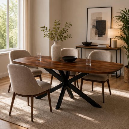 Eettafel Jordan deens ovaal 200cm bruin mangohout