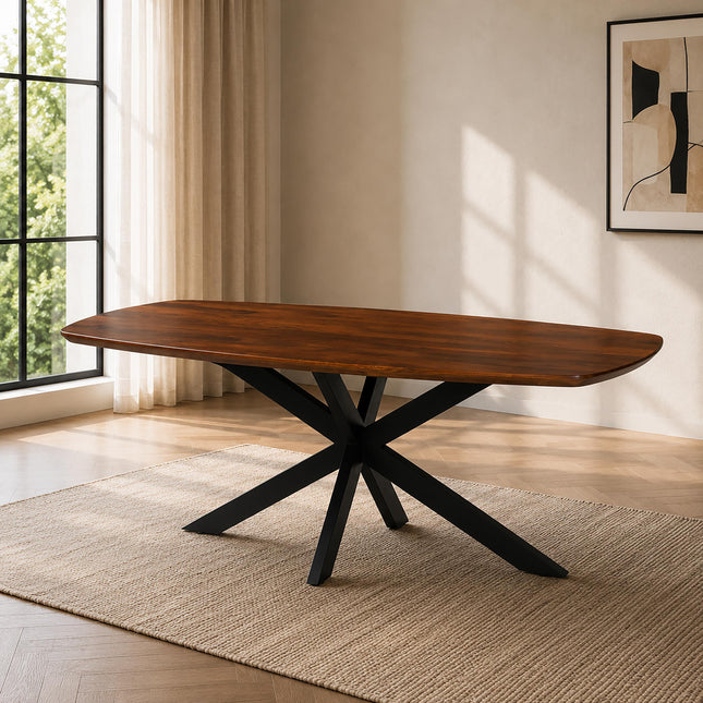 Eettafel Jordan deens ovaal 200cm bruin mangohout