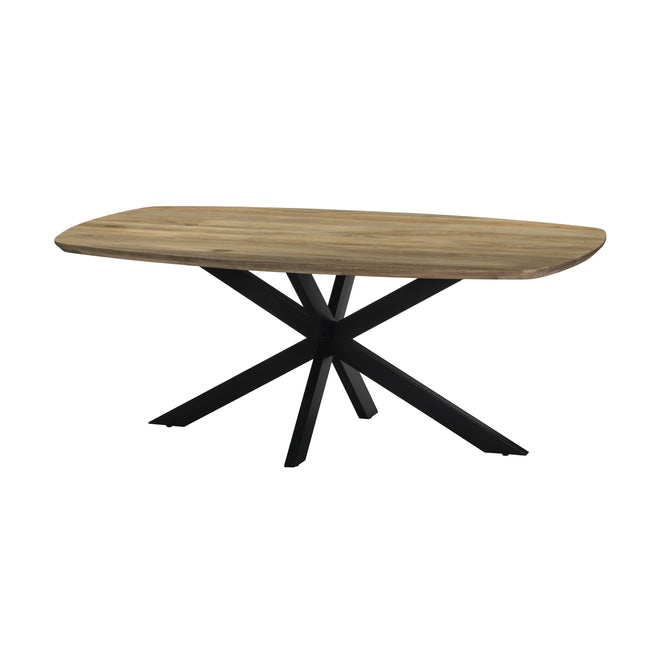 Eettafel Jordan deens ovaal 200cm lichtbruin mangohout