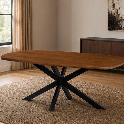 Eettafel Jordan deens ovaal 200cm walnoot mangohout