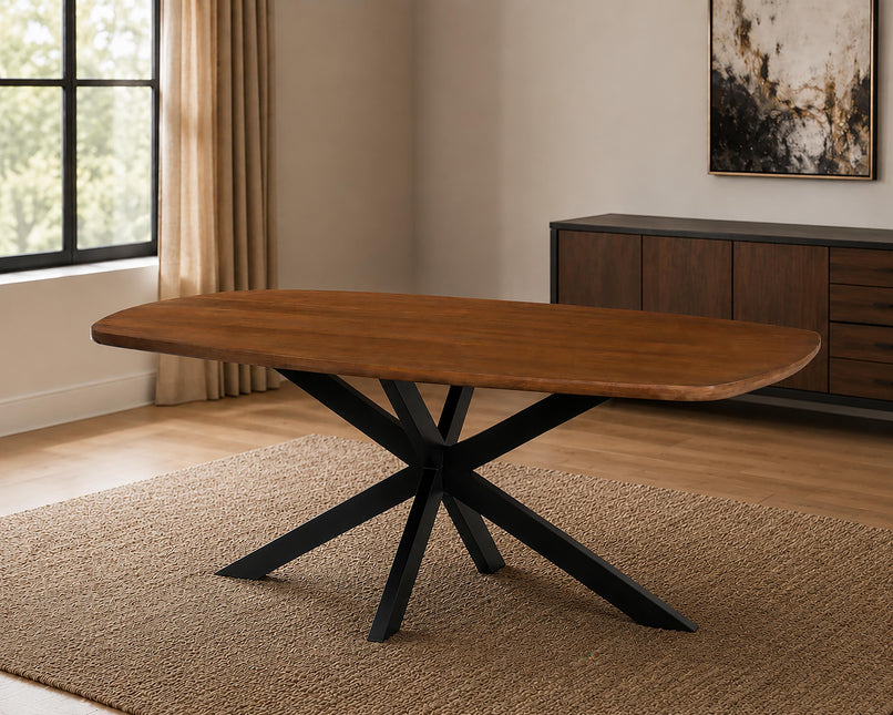 Eettafel Jordan deens ovaal 200cm walnoot mangohout