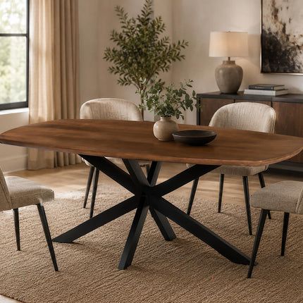 Eettafel Jordan deens ovaal 200cm walnoot mangohout