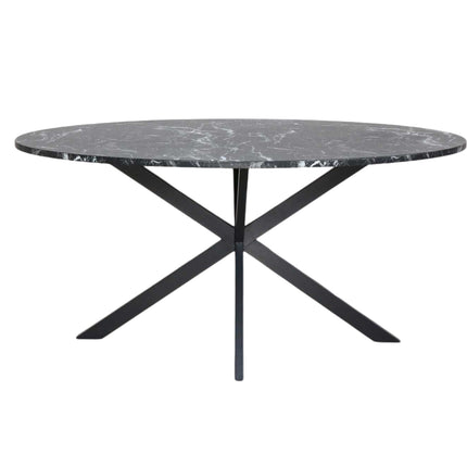 Eettafel ovaal 160cm Jovi marmer zwart ovale tafel