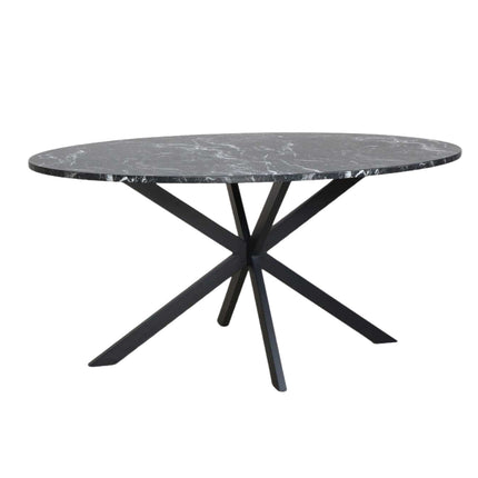 Eettafel ovaal 160cm Jovi marmer zwart ovale tafel