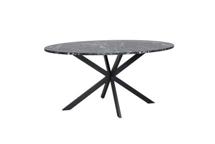 Eettafel ovaal 160cm Jovi marmer zwart ovale tafel