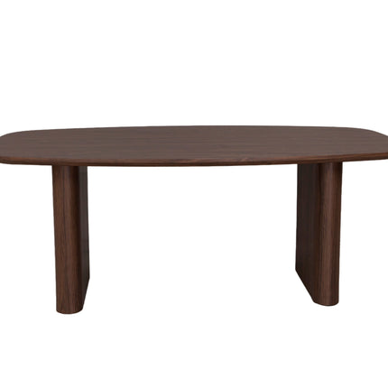 Eettafel Japandi deens ovaal 200cm walnoot MDF Juno