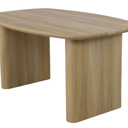 Eettafel Japandi deens ovaal 160cm lichtbruin MDF Juno