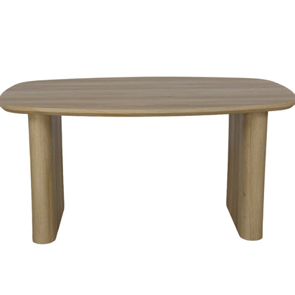 Eettafel Japandi deens ovaal 160cm lichtbruin MDF Juno