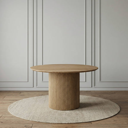 Eettafel Japandi Kiko rond 120cm lichtbruin MDF