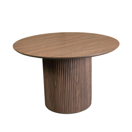 Eettafel Japandi Kiko rond 120cm walnoot MDF