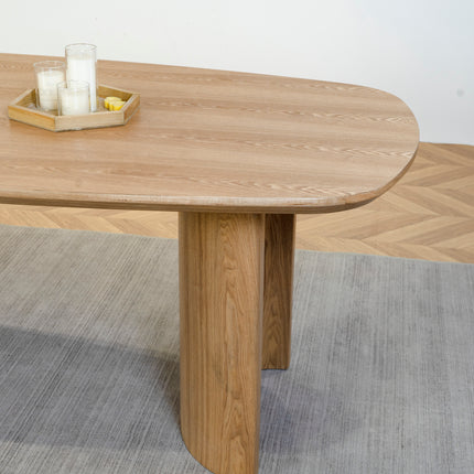 Eettafel Lennox deens ovaal 210cm bruin fineer