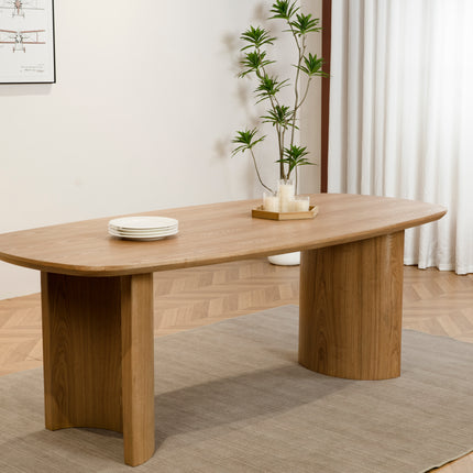 Eettafel Lennox deens ovaal 210cm bruin fineer
