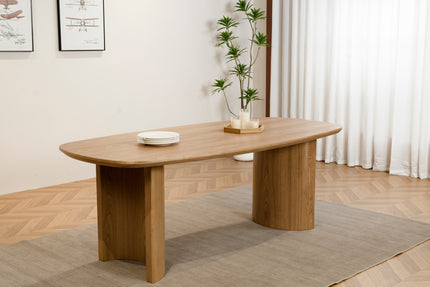 Eettafel Lennox deens ovaal 210cm bruin fineer