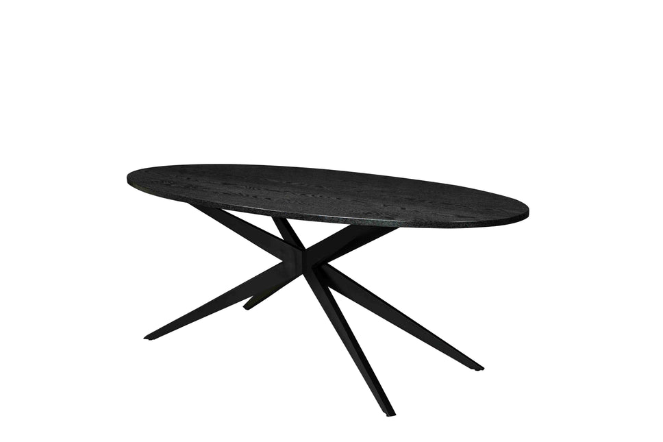 Eettafel Lexi ovaal 200cm zwart MDF