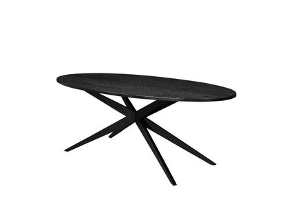 Eettafel Lexi ovaal 200cm zwart MDF