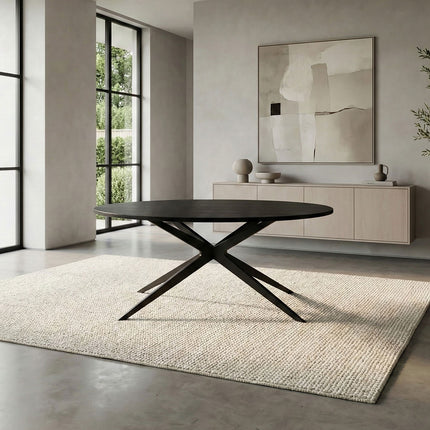Eettafel Lexi ovaal 160cm zwart MDF