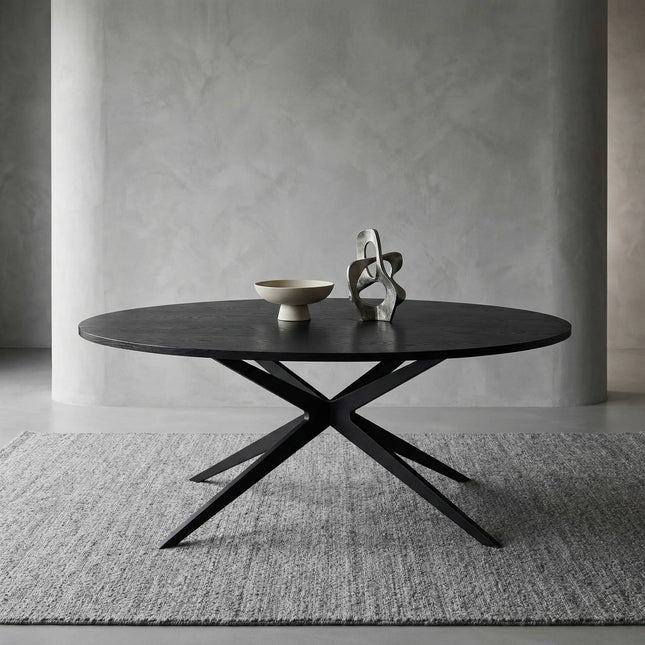 Eettafel Lexi ovaal 180cm zwart MDF
